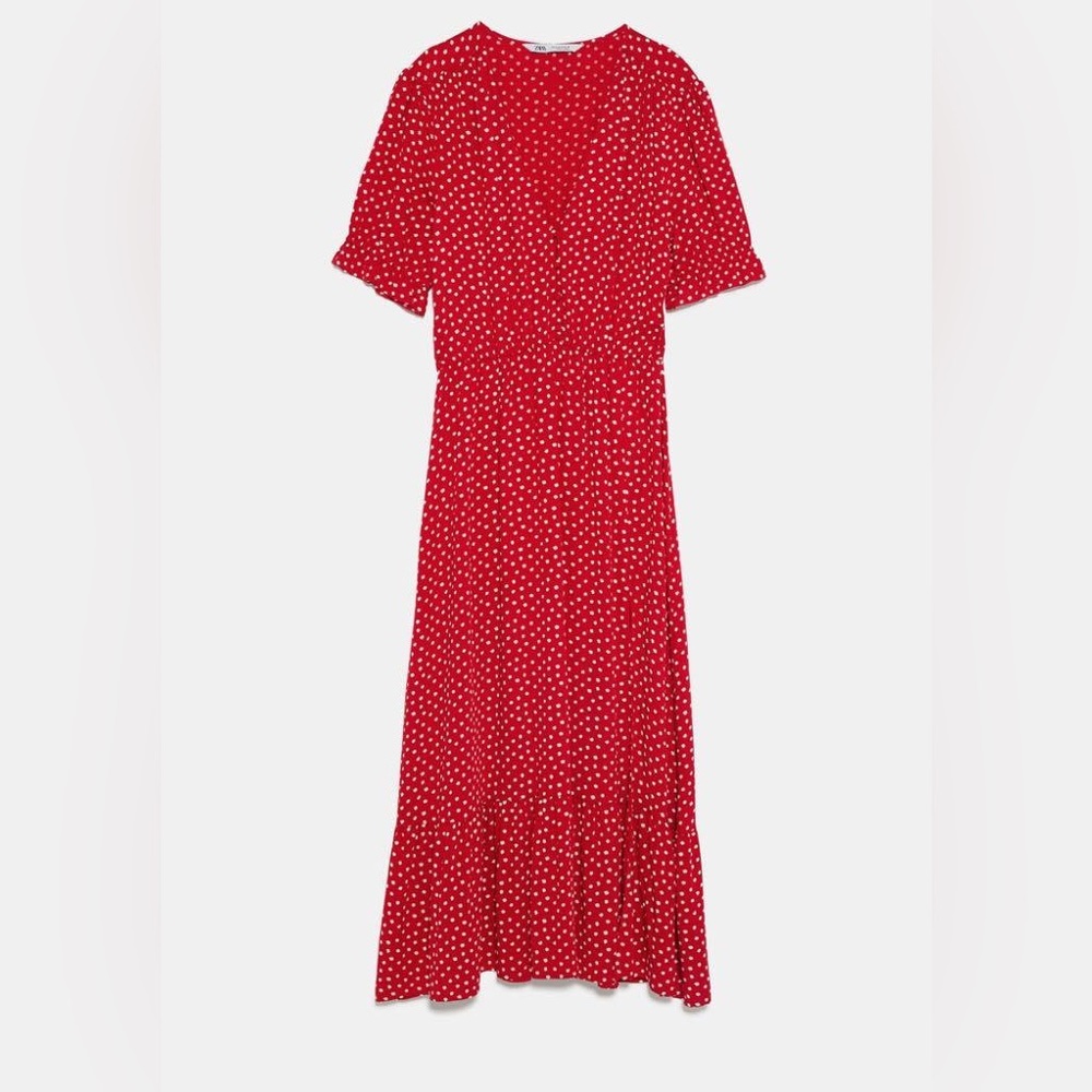 NWOT Zara Red and White Polka Dot Dress